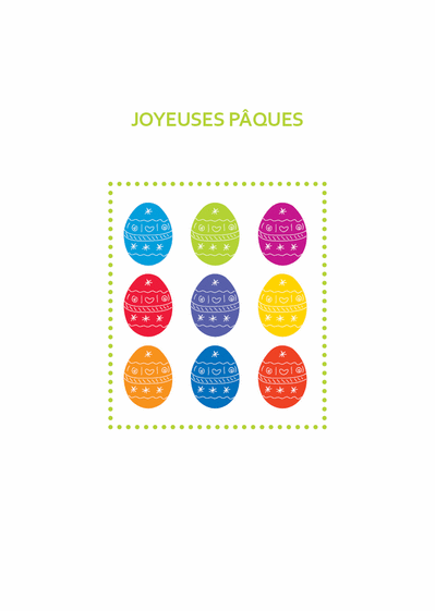Les oeufs de paques de toutes les couleurs